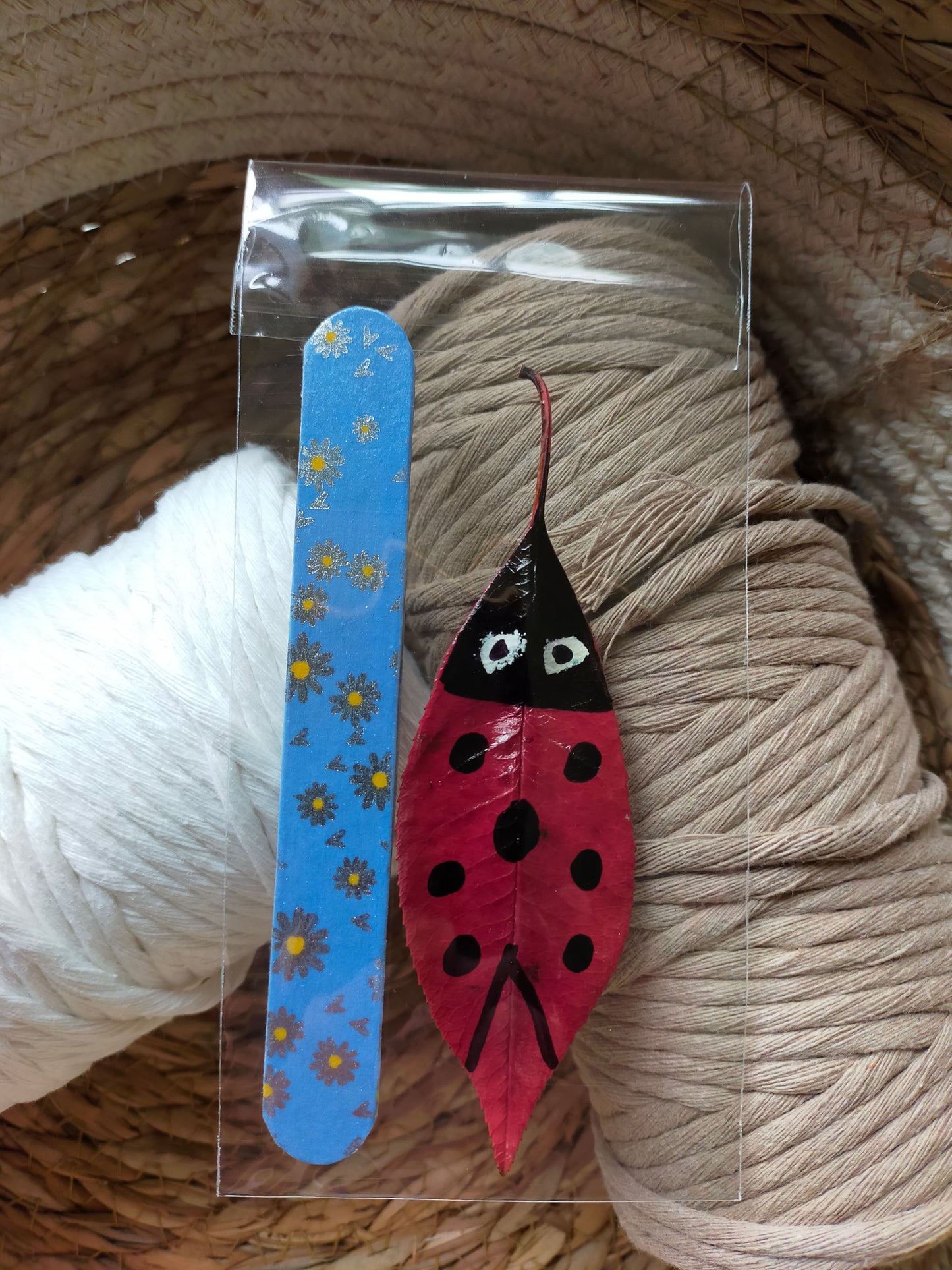Segnalibro con coccinella portafortuna