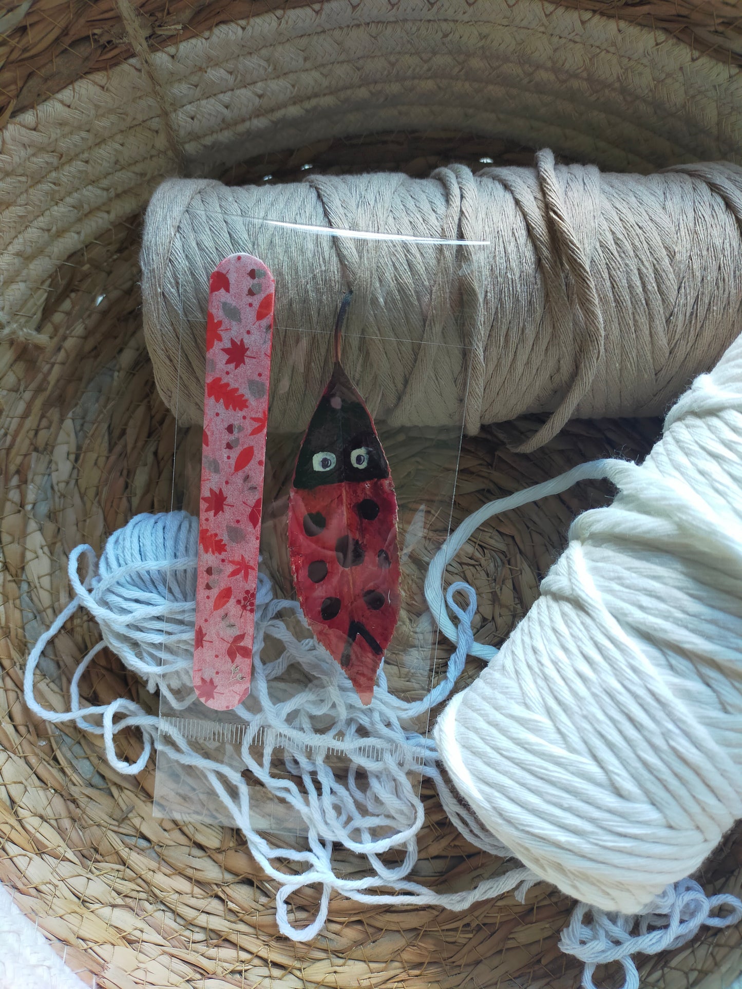 Segnalibro con coccinella portafortuna
