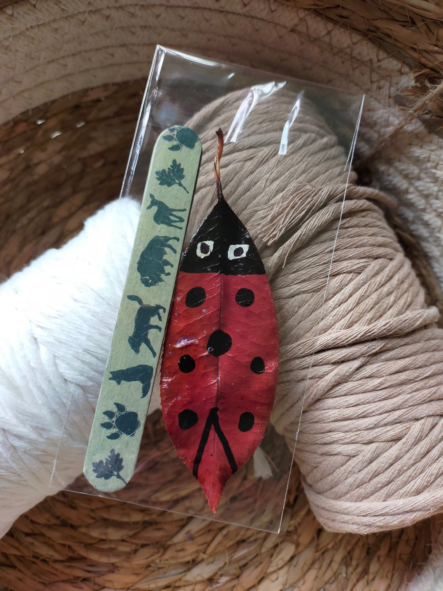Segnalibro con coccinella portafortuna